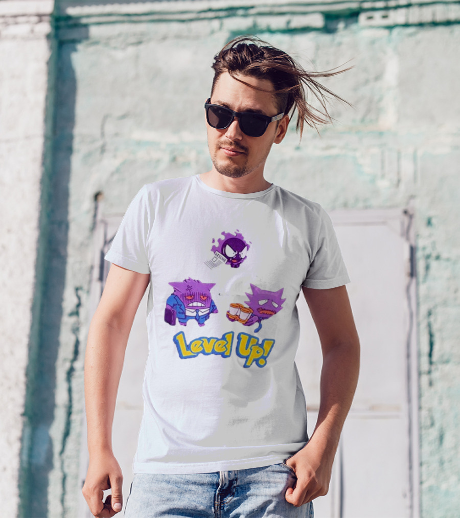 Gengar Evolution Level Up Journey With Resume And Briefcase T-Shirt