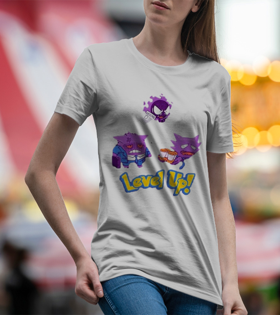 Gengar Evolution Level Up Journey With Resume And Briefcase T-Shirt