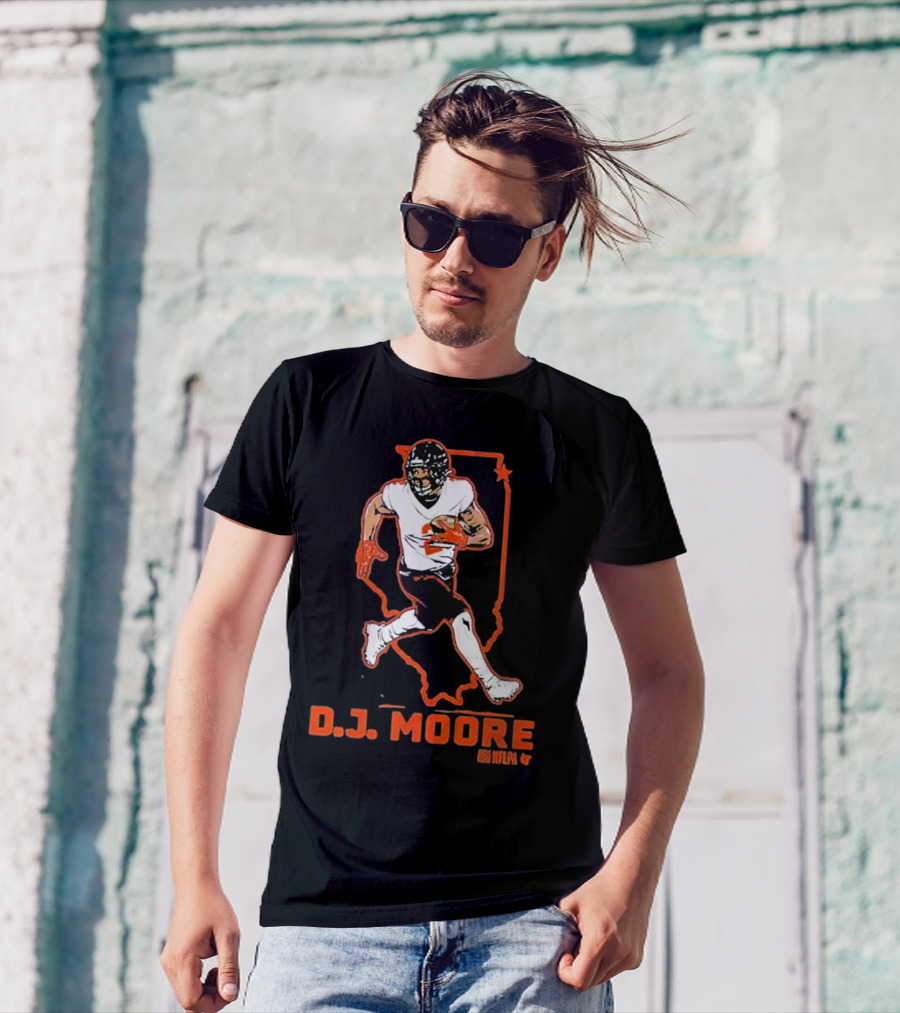 D.J. Moore Illinois Football NFPA Player Outline T-Shirt