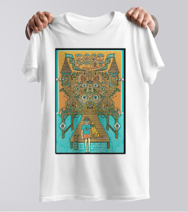 Dogs In A Pile August 5 And 6, 2024 The Great Divide Campground Newton NJ Colorful Abstract T-Shirt