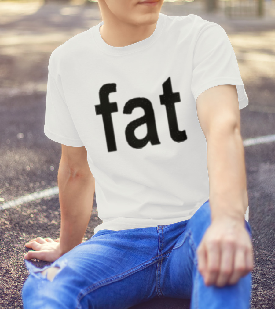 Dorkchop Fat Brat Minimalist Text Black T-Shirt