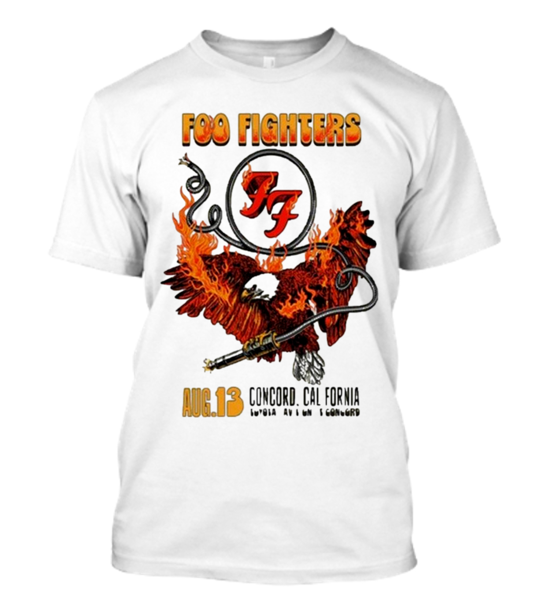 Foo Fighters Concord California August 13 2024 Flaming Eagle T-Shirt