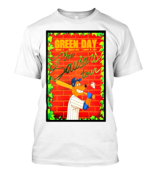 Green Day The Saviors Tour August 13 2024 Chicago IL Wrigley Field Baseball T-Shirt