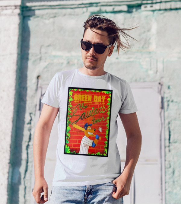 Green Day The Saviors Tour August 13 2024 Chicago IL Wrigley Field Baseball T-Shirt