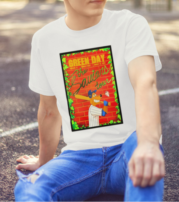 Green Day The Saviors Tour August 13 2024 Chicago IL Wrigley Field Baseball T-Shirt