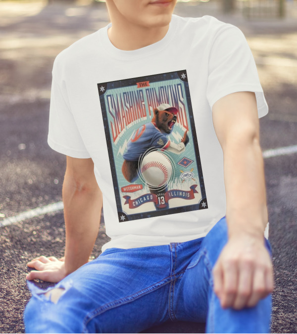 The Smashing Pumpkins August 13 2024 Wrigley Field Chicago Illinois Weegman Baseball Bear T-Shirt