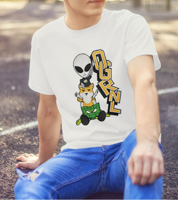 Rich And Lonely Alien With Bear OGRNL X Optic T-Shirt