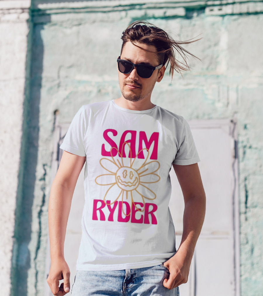 SAM RYDER Daisy Smiley Flower Pink Yellow T-Shirt