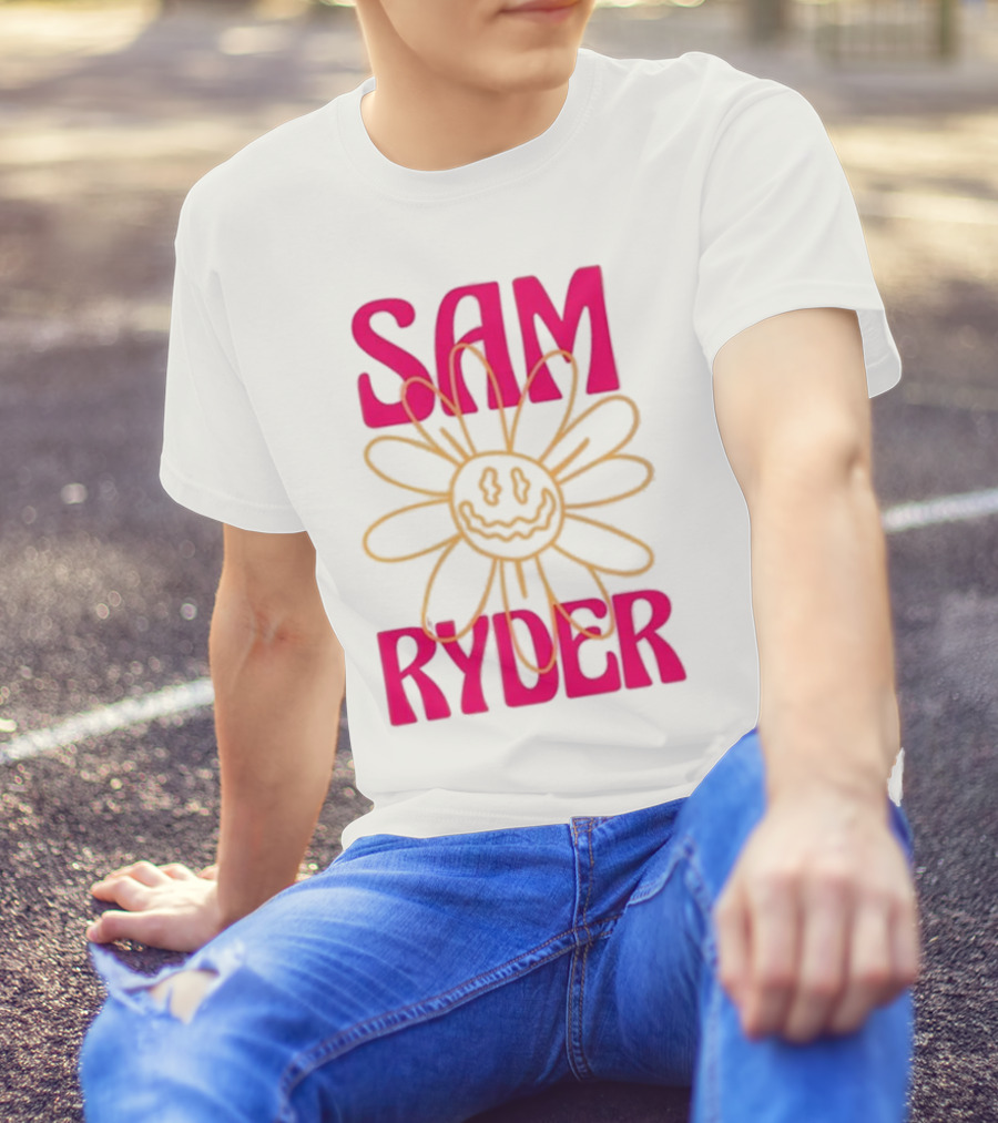 SAM RYDER Daisy Smiley Flower Pink Yellow T-Shirt