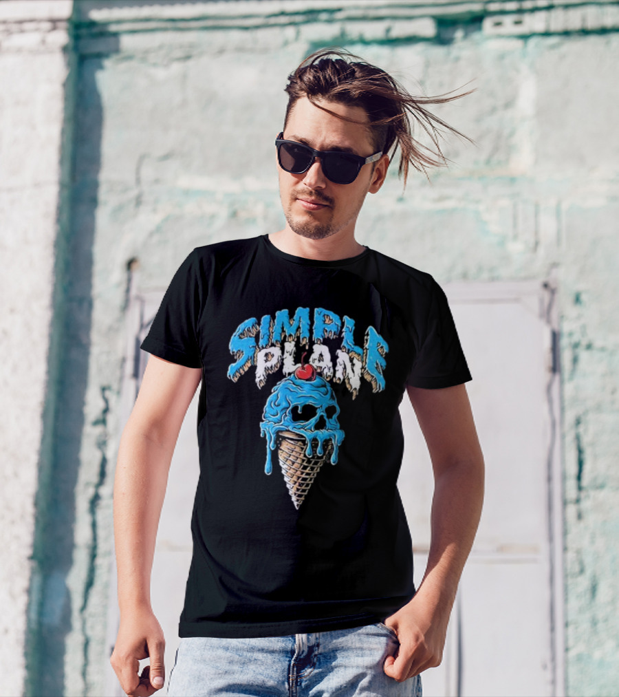 Simple Plan Skull Ice Cream North American Tour T-Shirt
