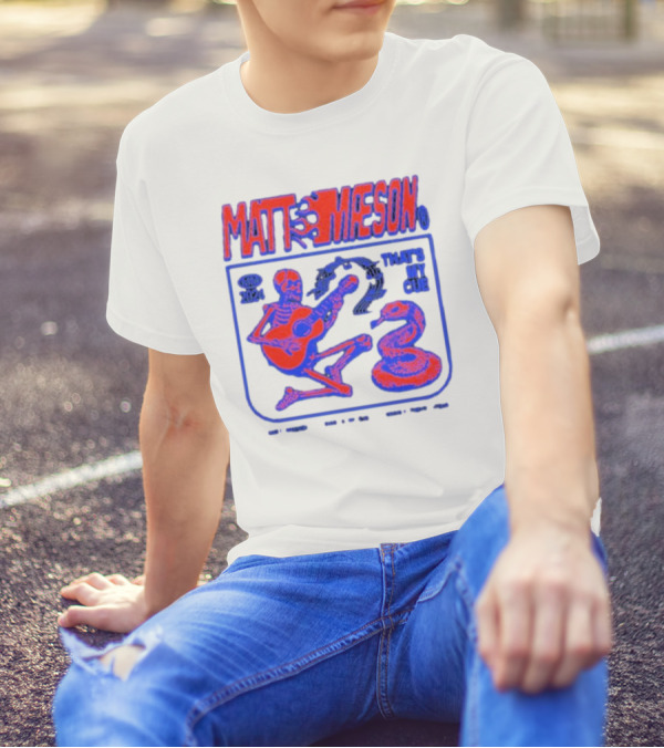 MATT MAESON That's My Cue 2024 Skeleton Playing Guitar With Snake T-Shirt