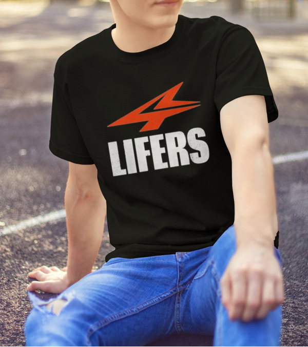 Druski 4Lifers 4 Lifers Red Lightning Bolt T-Shirt