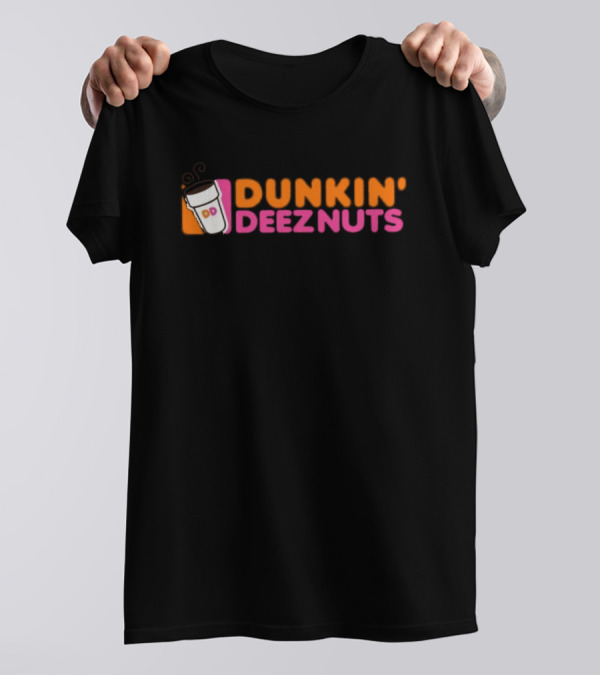 Dunkin Deeznuts Coffee Cup Logo Mockup T-Shirt