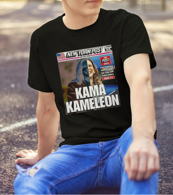 New York Post Kamala Harris Kama Kameleon Flip-Flopping True Self Pages 4-5 T-Shirt