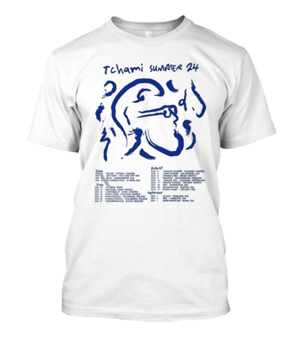 Tchami Summer 24 Tour Dates And Locations Blue Abstract T-Shirt