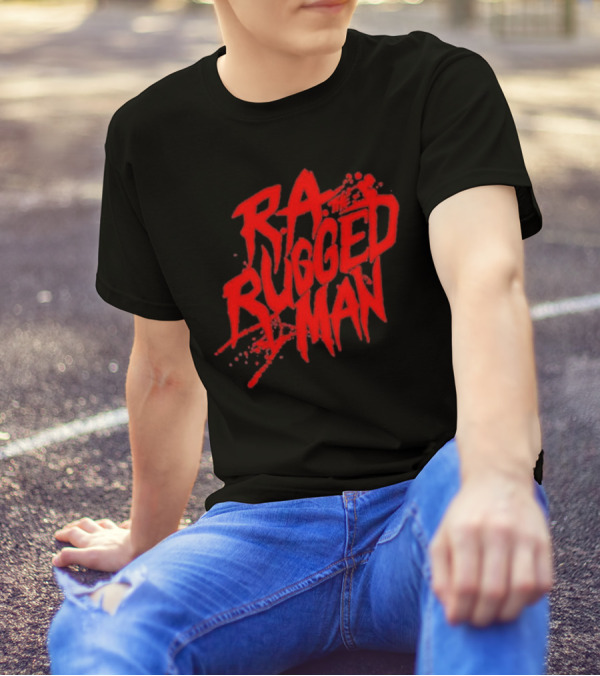 RA The Rugged Man Splattered Text T-Shirt