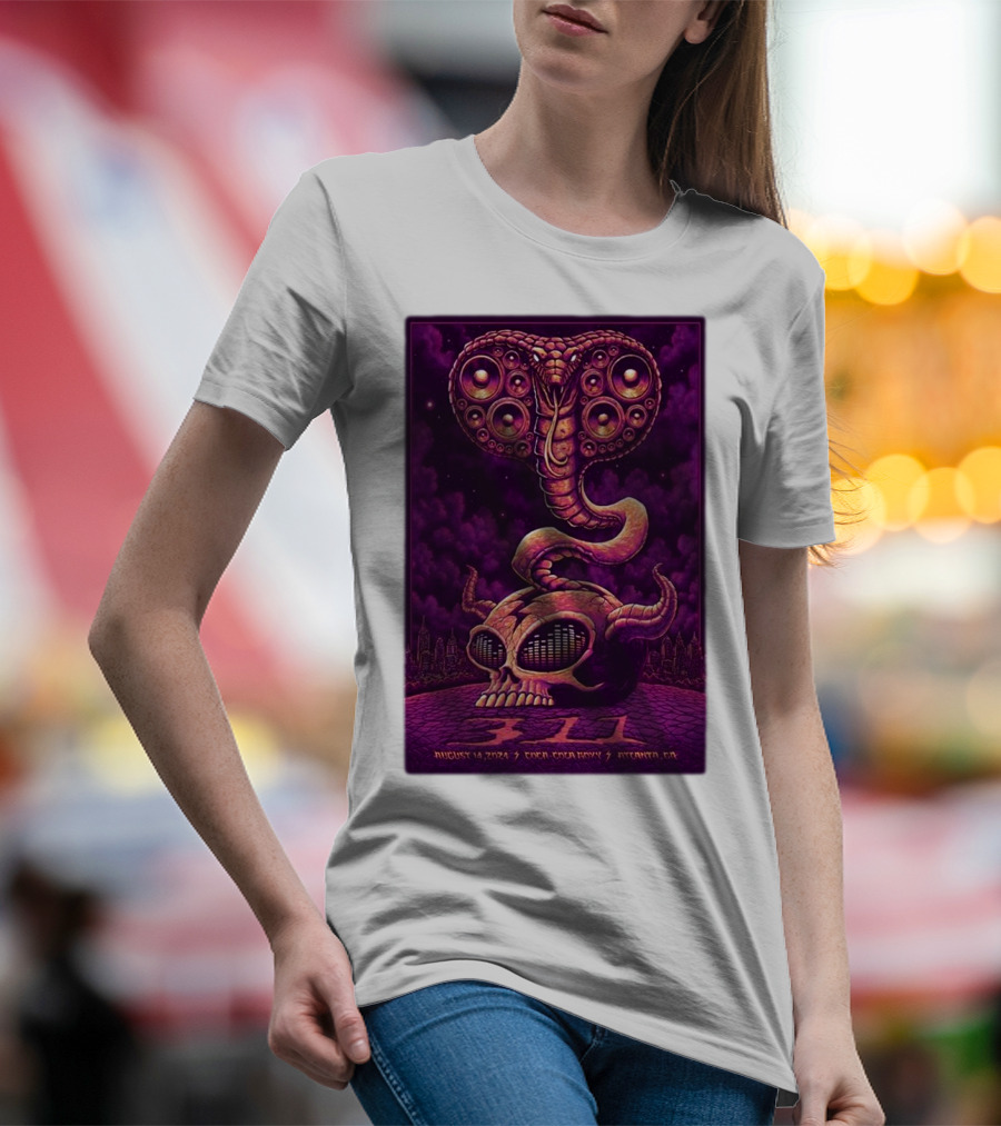 311 August 13 2024 Coca-Cola Roxy Atlanta GA Skull Snake Speakers T-Shirt