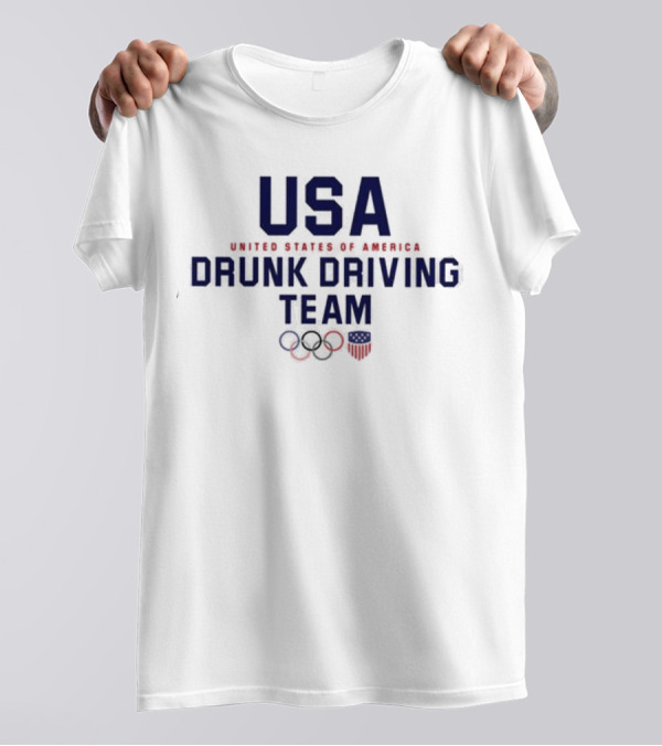 USA United States Of America Drunk Driving Team Olympic Rings Shield T-Shirt