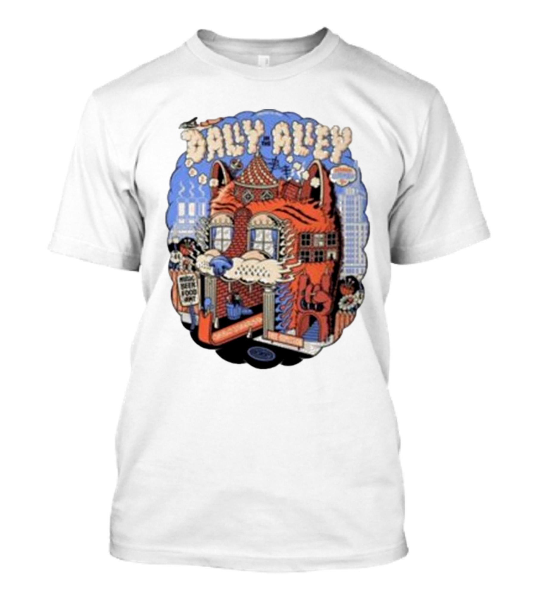 Dally In The Alley Detroit Michigan September 7 2024 Whimsical Cat Architecture And City Elements T-Shirt