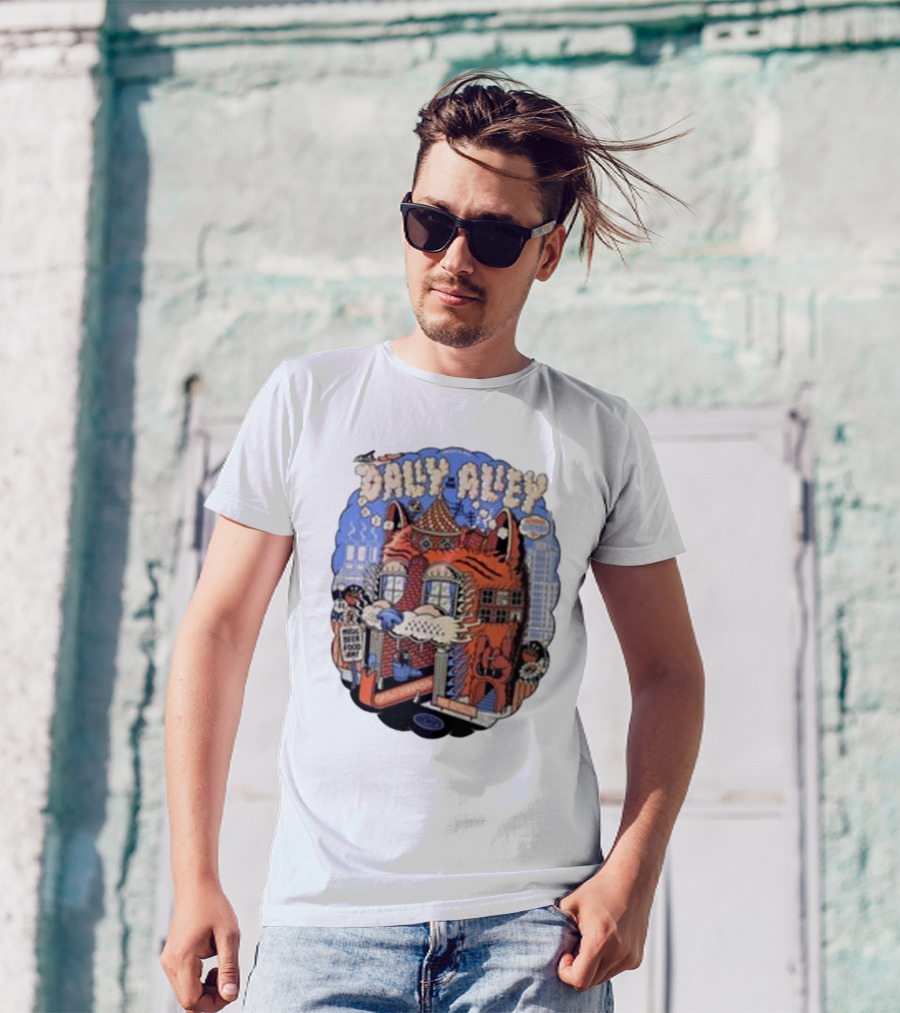 Dally In The Alley Detroit Michigan September 7 2024 Whimsical Cat Architecture And City Elements T-Shirt