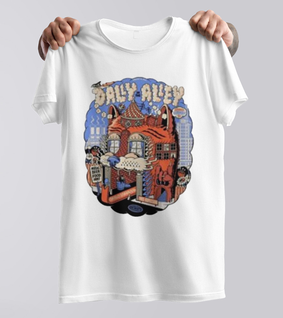 Dally In The Alley Detroit Michigan September 7 2024 Whimsical Cat Architecture And City Elements T-Shirt