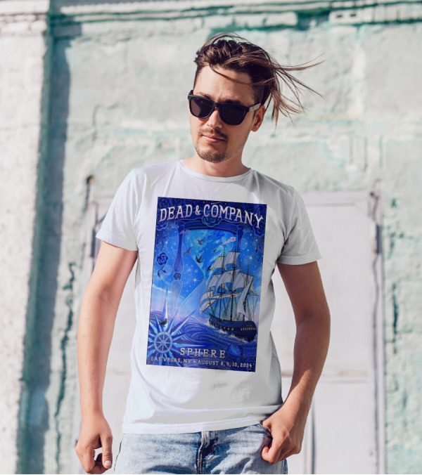 Dead And Company Ship Art Sphere Las Vegas NV August 8 9 10 T-Shirt