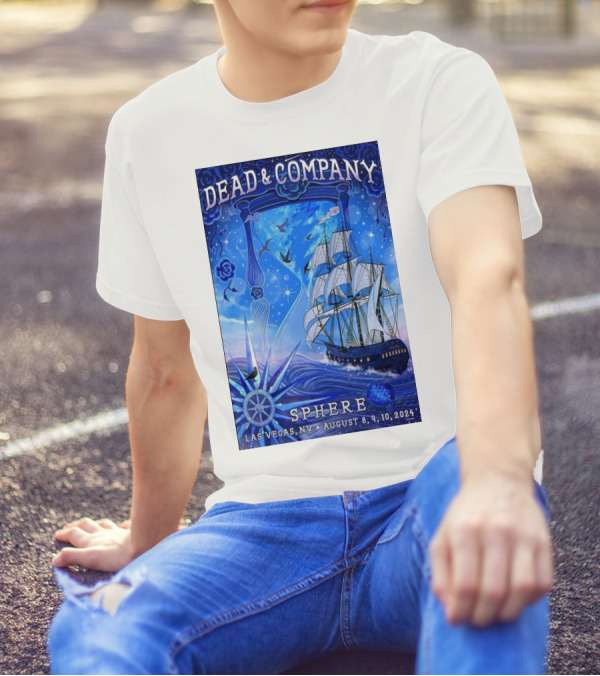 Dead And Company Ship Art Sphere Las Vegas NV August 8 9 10 T-Shirt