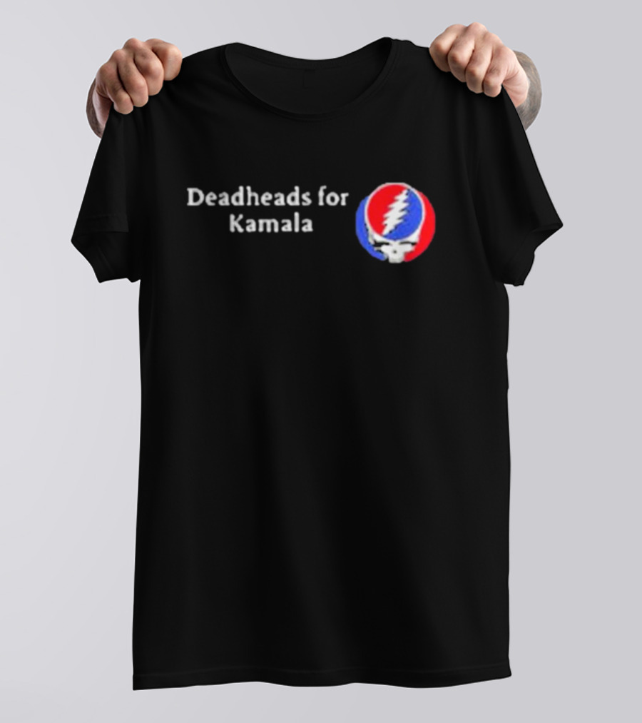 Deadheads For Kamala Harris 2024 Grateful Dead Skull Lightning Bolt T-Shirt