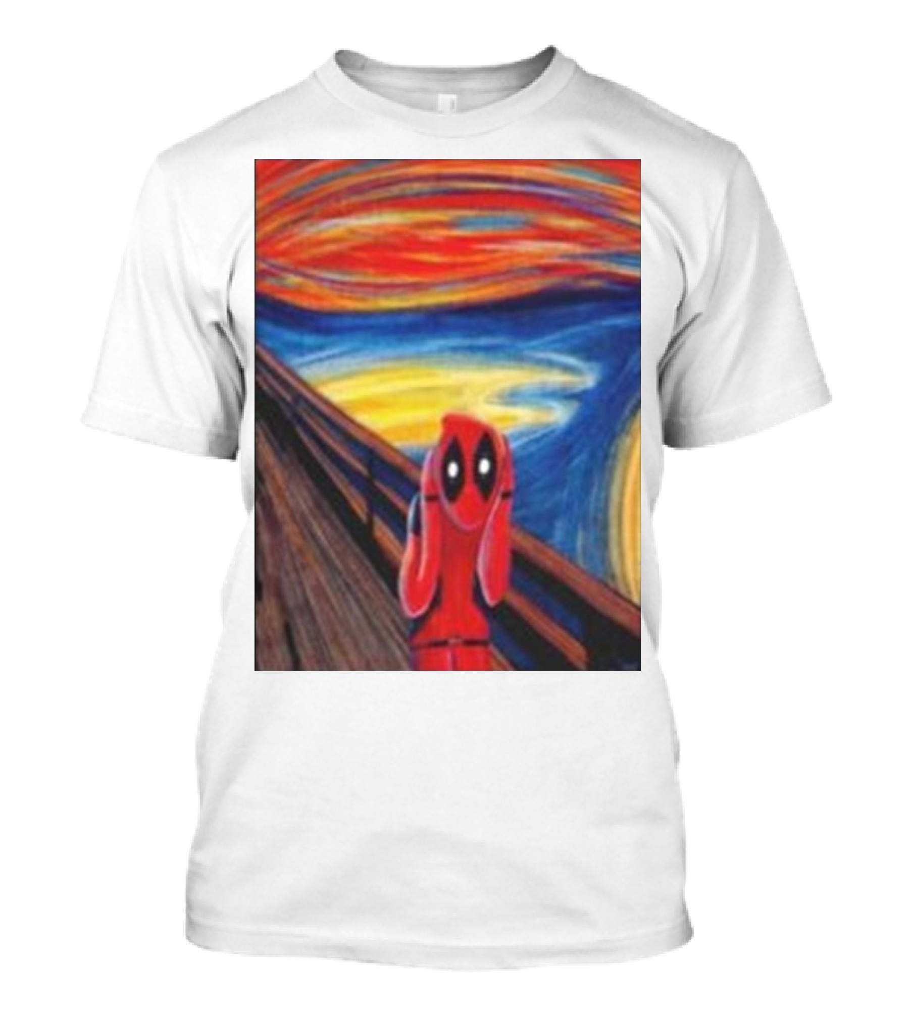 Deadpool The Scream Van Gogh Crossover T-Shirt
