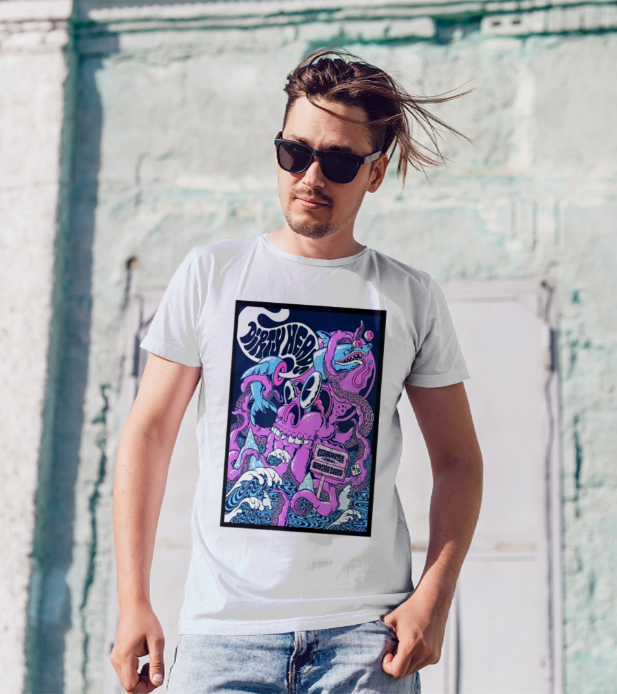 Dirty Heads Clearwater FL Aug 03 2024 The Baycare Sound Psychedelic Art Waves And Tentacles T-Shirt