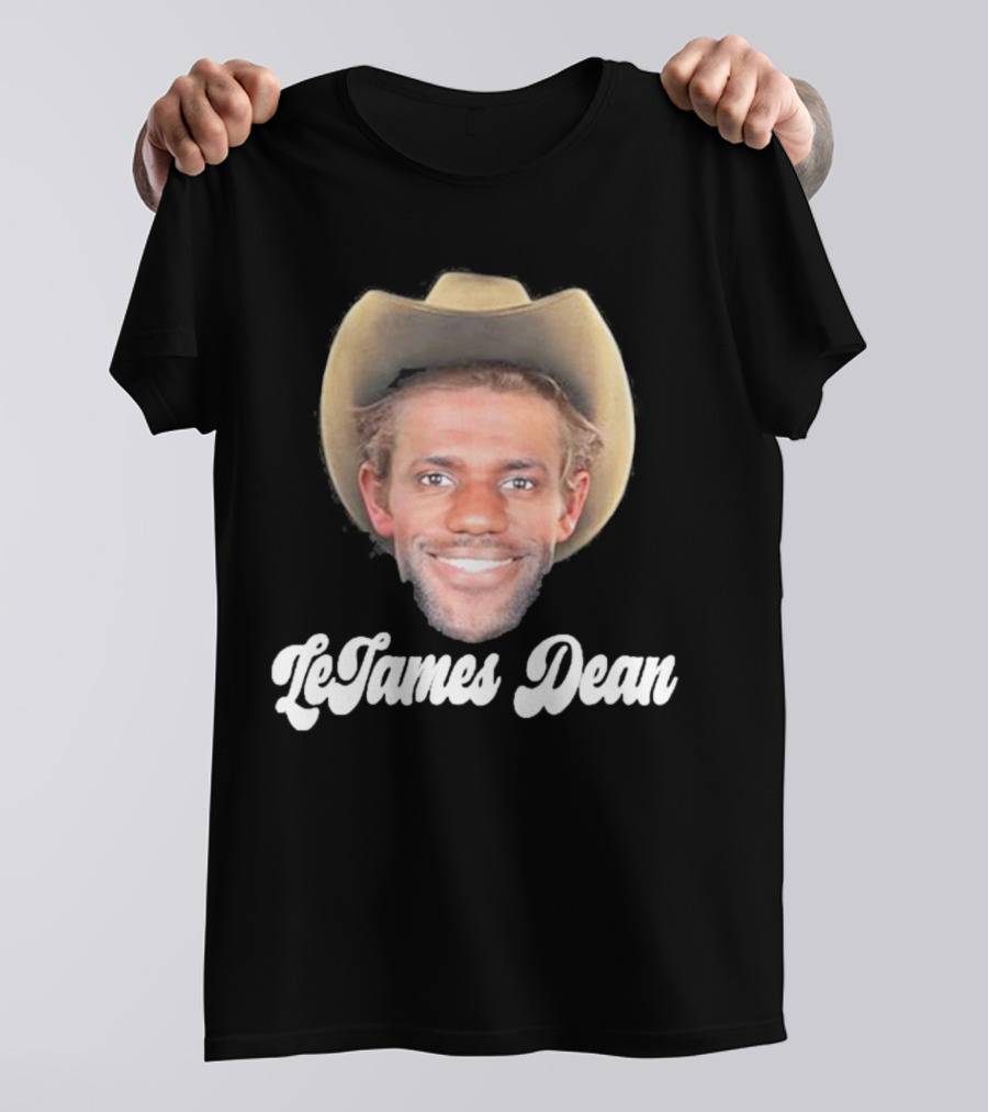 LeJames Dean Funny Ahh Tees Cowboy Hat Face T-Shirt