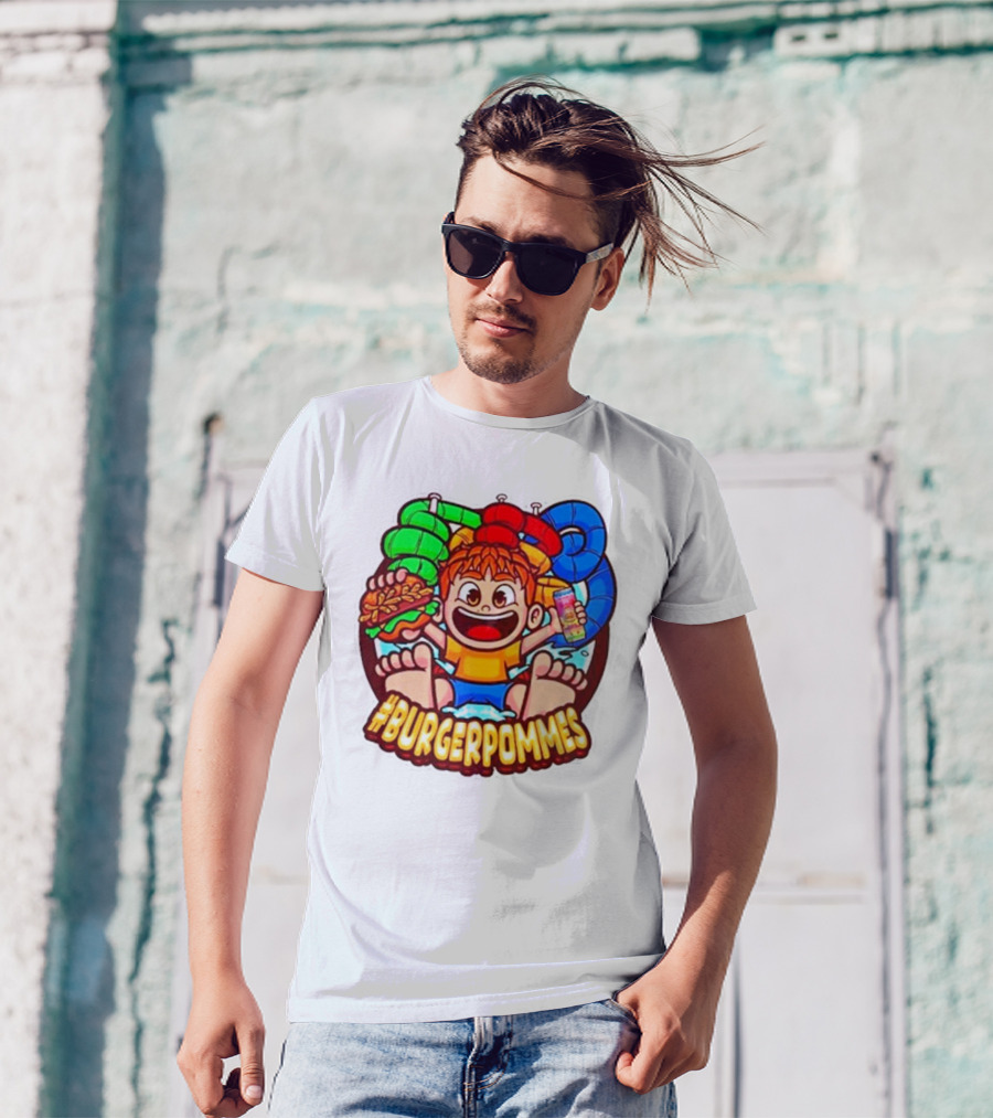 Lukasbs Burgerpommes Wasserpark Kids Fun Graphic With Slides And Snacks T-Shirt