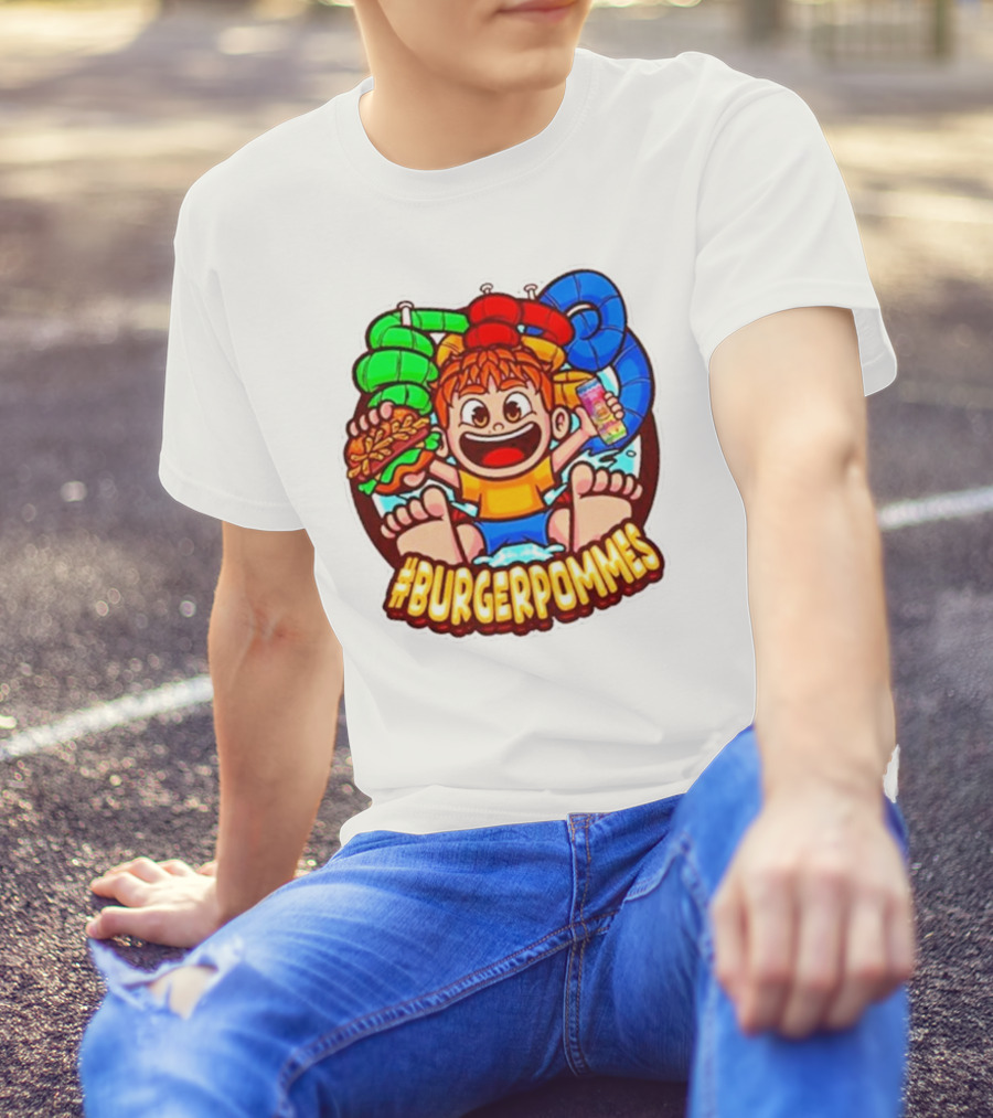 Lukasbs Burgerpommes Wasserpark Kids Fun Graphic With Slides And Snacks T-Shirt