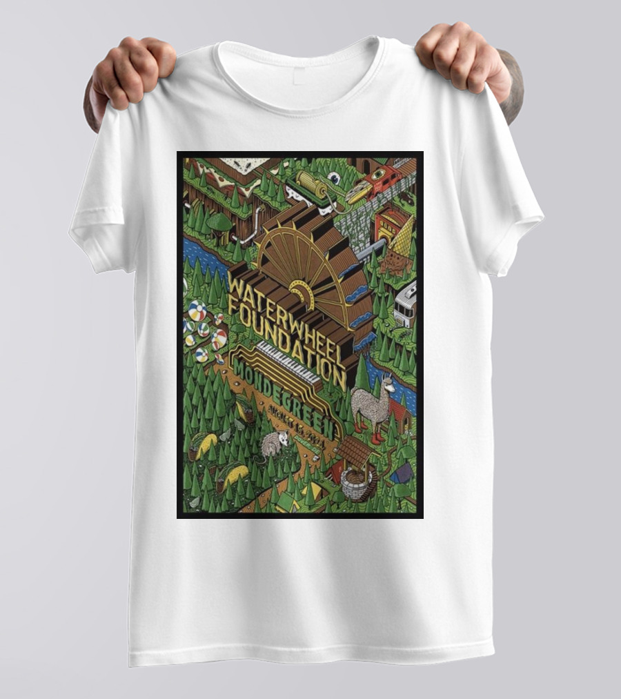 Waterwheel Foundation Mondegreen Phish At The Woodland Dover DE August 15 T-Shirt