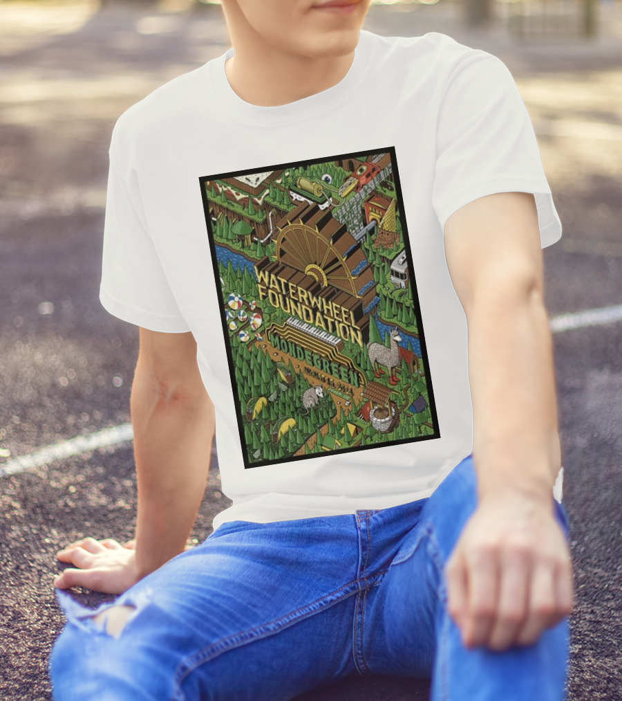 Waterwheel Foundation Mondegreen Phish At The Woodland Dover DE August 15 T-Shirt