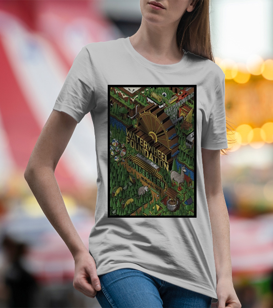 Waterwheel Foundation Mondegreen Phish At The Woodland Dover DE August 15 T-Shirt