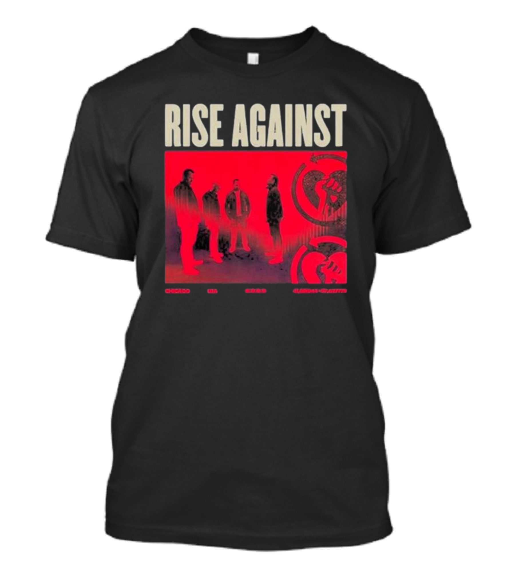 RISE AGAINST Chicago Il 8.20.22 Tour Date Band Photo T-Shirt