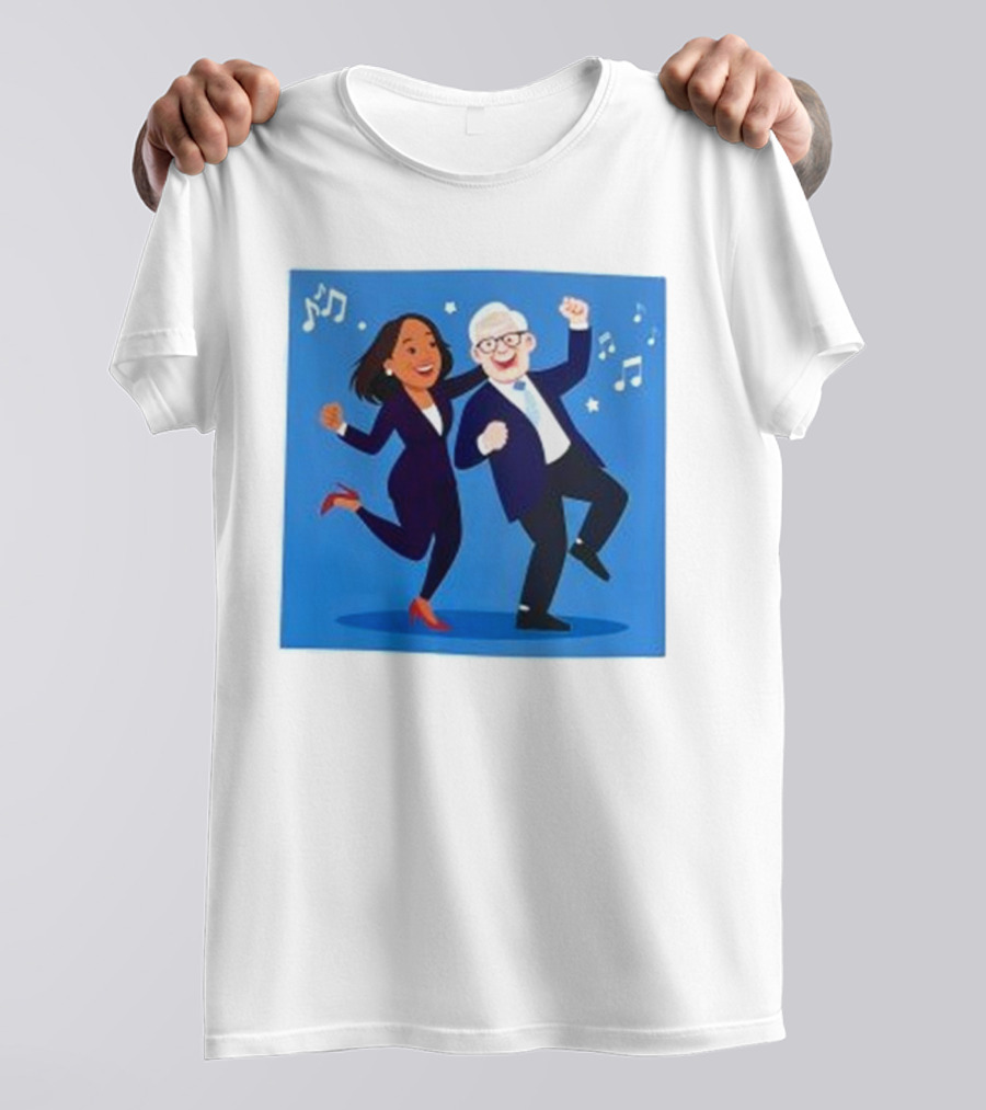 Tim Walz And Harris Vibrant Dancing Celebration With Music Notes T-Shirt