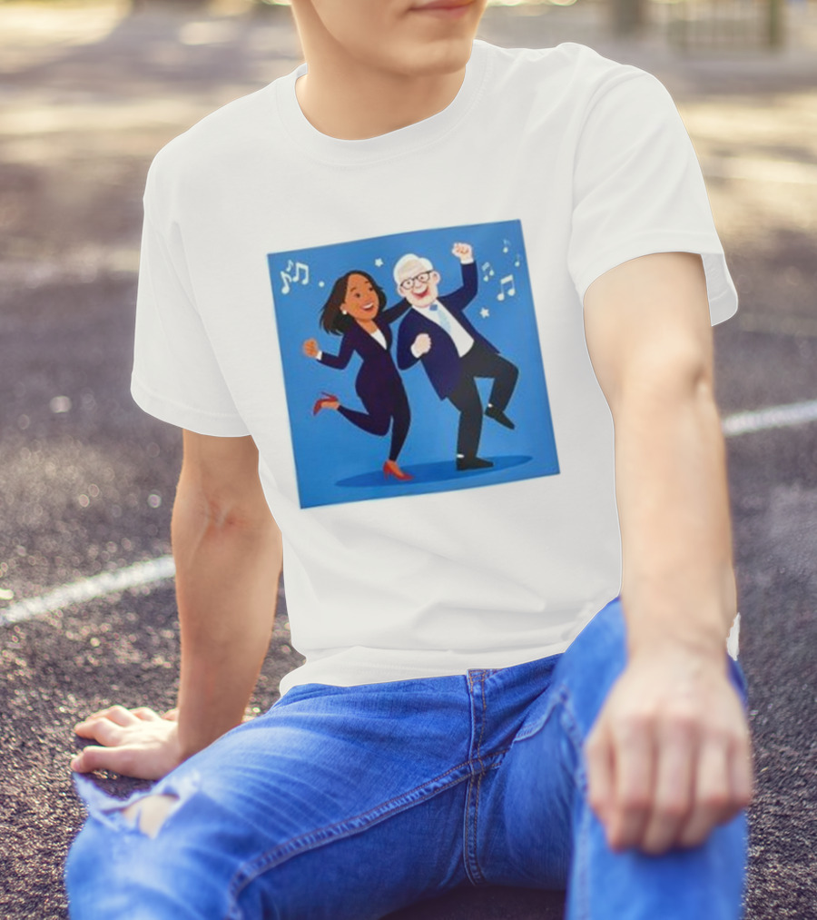 Tim Walz And Harris Vibrant Dancing Celebration With Music Notes T-Shirt
