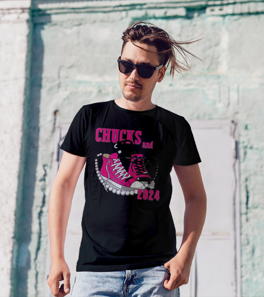 Chucks And Pearls Pink Sneakers T-Shirt