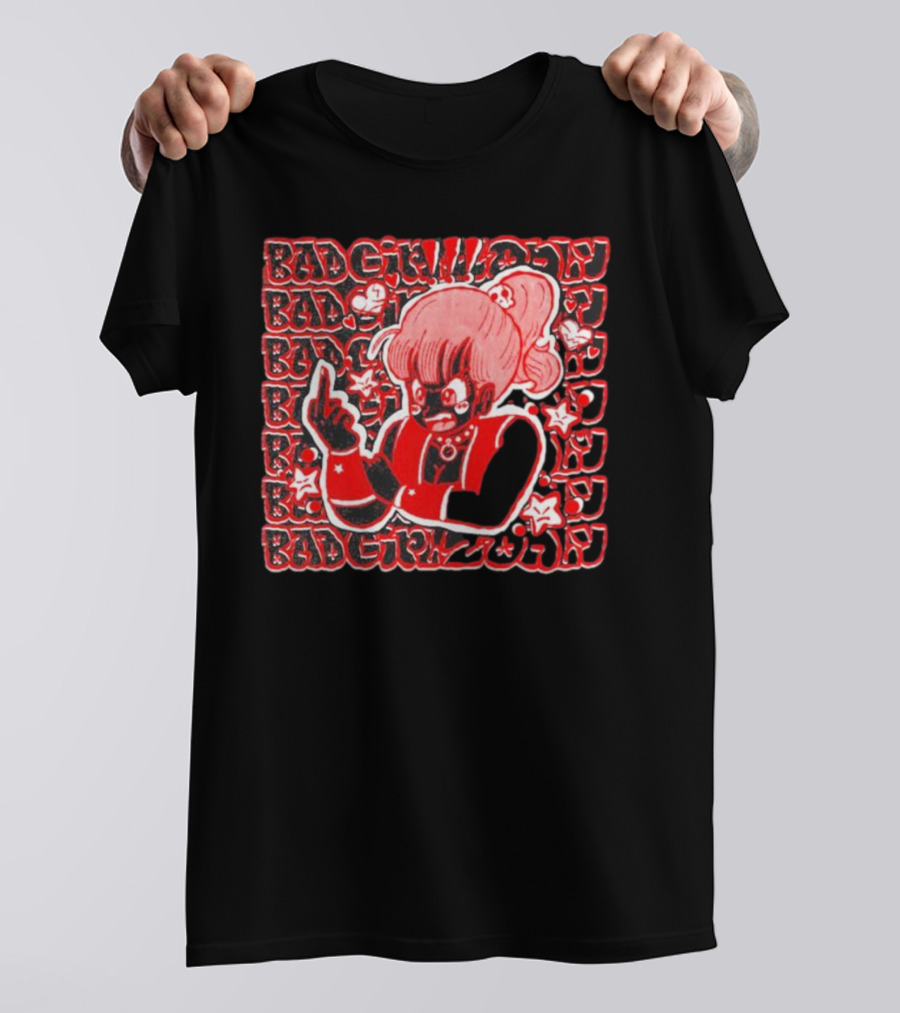 Bad Girlz 2024 Retro Style Anime Character Middle Finger T-Shirt