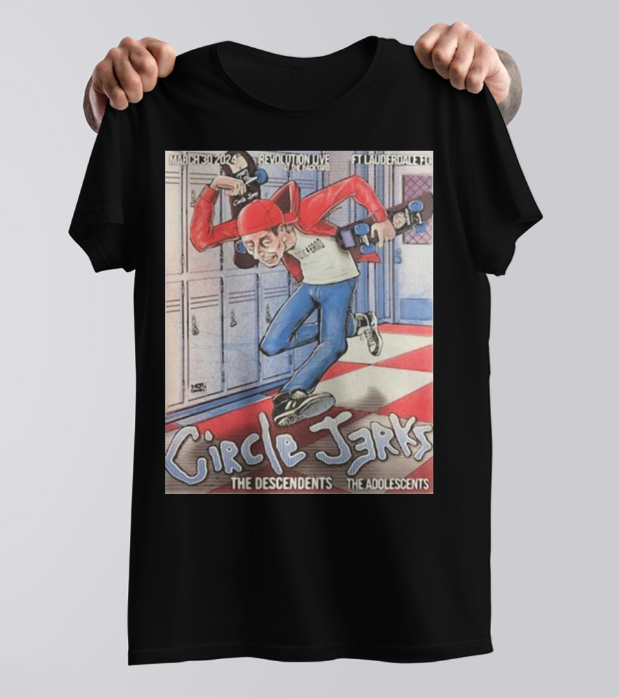 Circle Jerks Revolution Live Ft Lauderdale March 30 2024 The Descendents The Adolescents T-Shirt