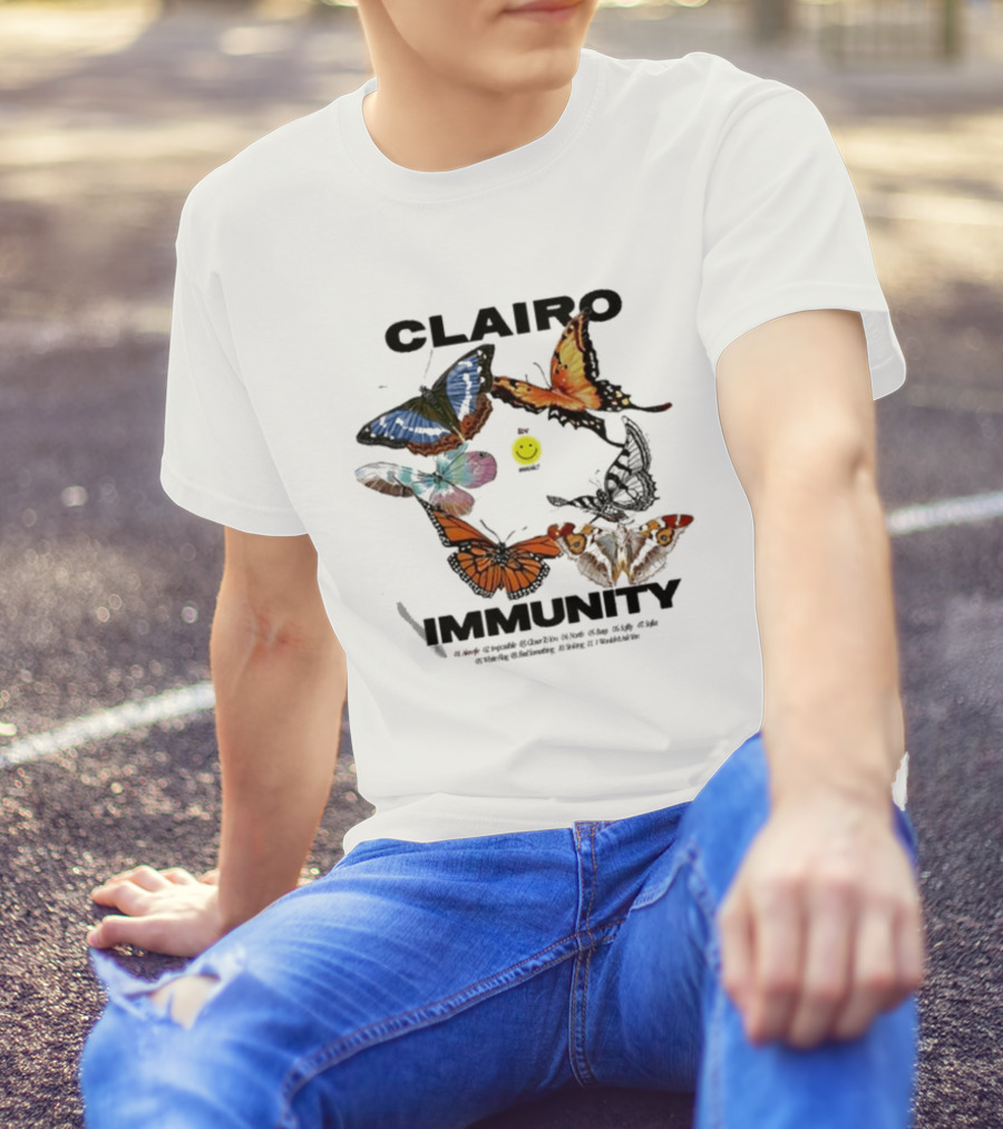 Clairo Immunity Butterfly Smiley T-Shirt