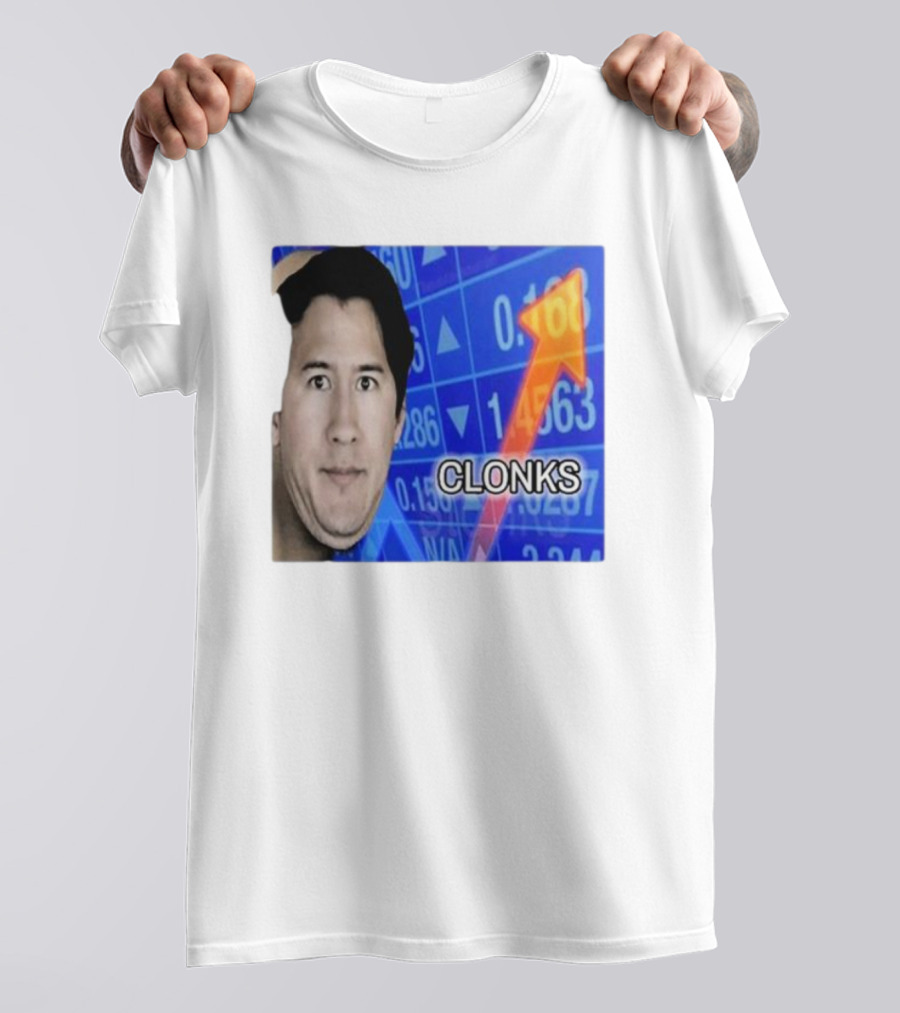 Cloak Oddly Specific Clonks Meme Face With Stock Market Arrow T-Shirt