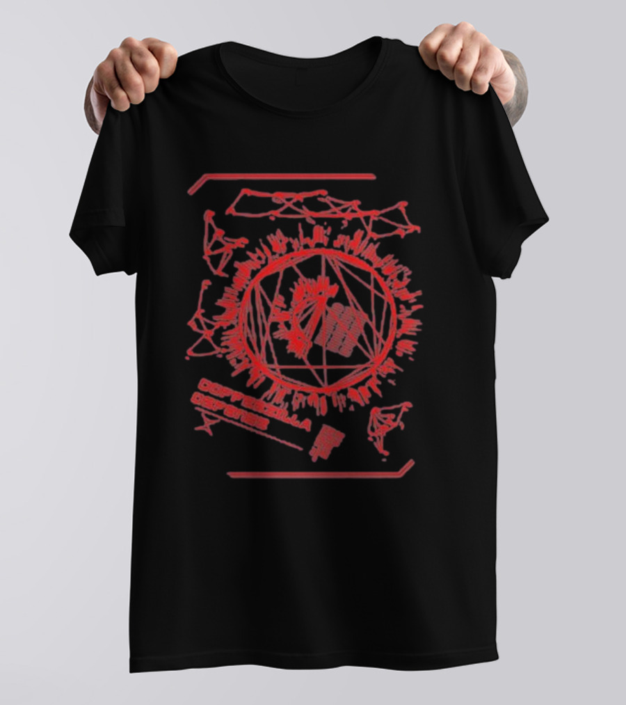 Coffeezilla Defense 2024 Futuristic Red Diagram Elements T-Shirt