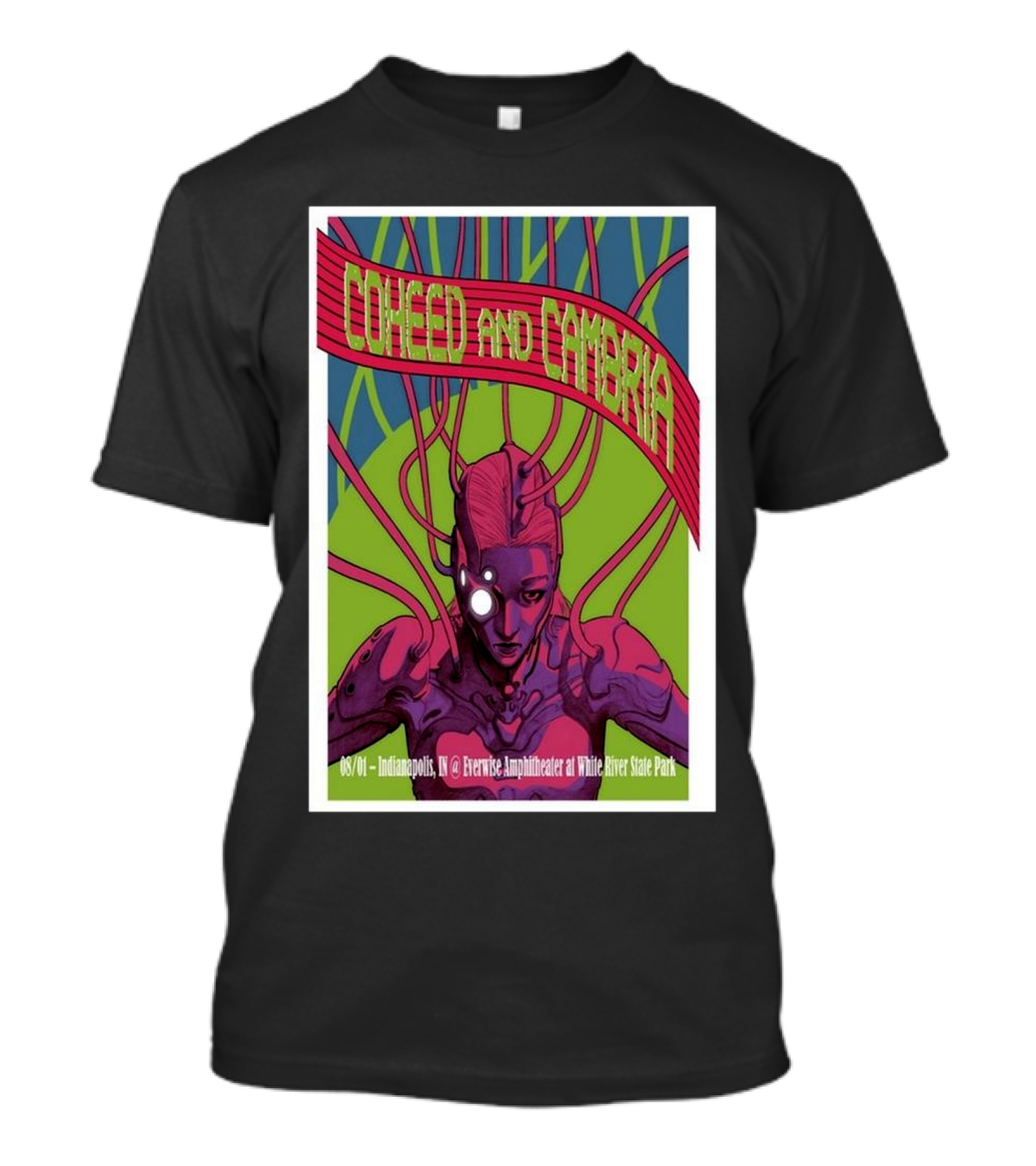 Coheed And Cambria Everwise Amphitheater White River State Park Indianapolis IN 08/01/2024 T-Shirt