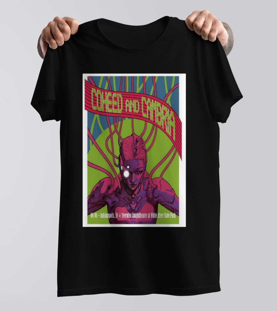 Coheed And Cambria Everwise Amphitheater White River State Park Indianapolis IN 08/01/2024 T-Shirt