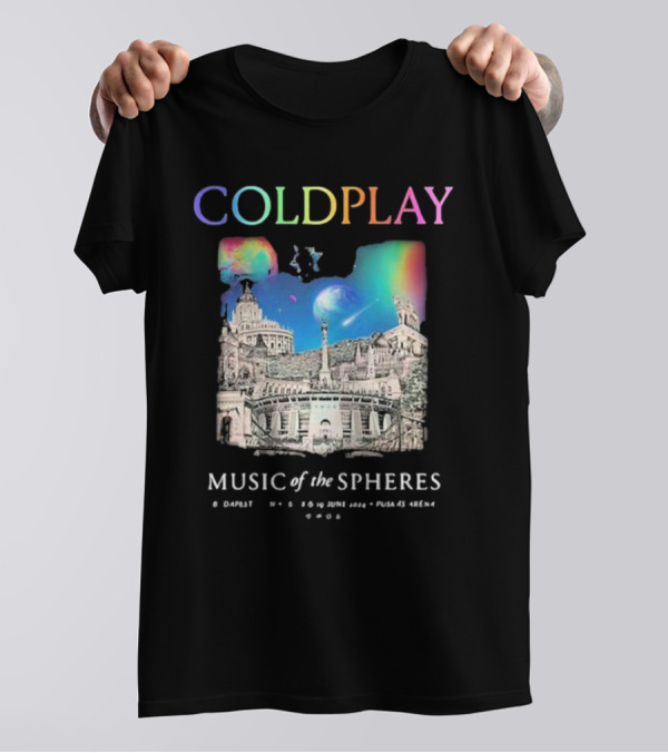 COLDPLAY Budapest June 8-10 2024 Music Of The Spheres Puskás Arena T-Shirt