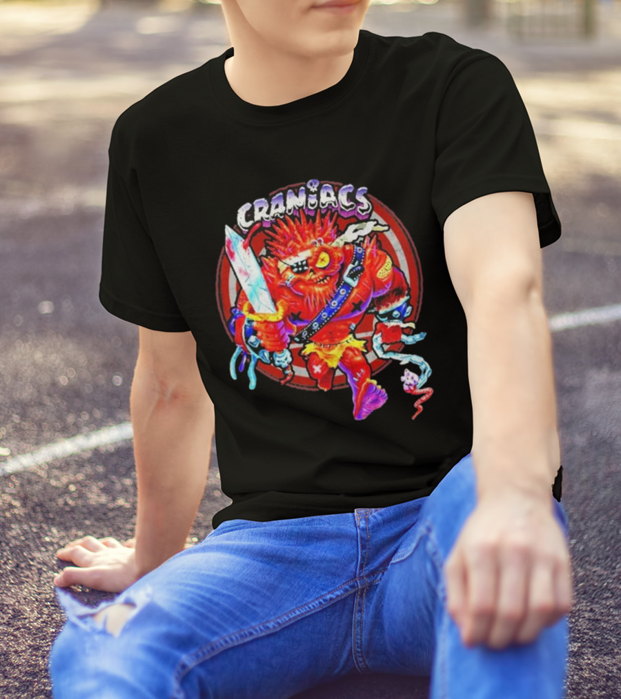 Craniacs Sonny Monster Warrior With Spiked Hair And Eye Patch Holding Sword T-Shirt