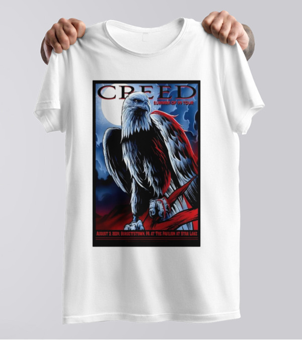 Creed Summer Of '99 Tour August 3 2024 Burgettstown PA The Pavilion At Star Lake Eagle T-Shirt